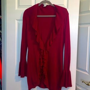 White House Black Market crimson red cardigan